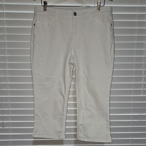 Liz Claiborne Crisp White Ankle Cropped Capris Straight-Leg 12